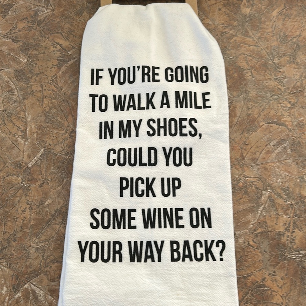 Wildwood Landing humorous flour sack tea towel